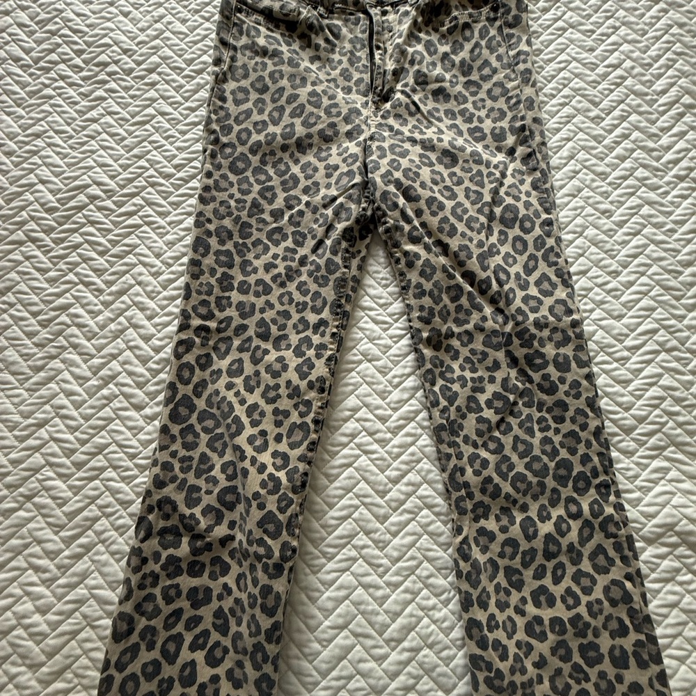 Amuse Society Leopard Print Cropped Jeans
